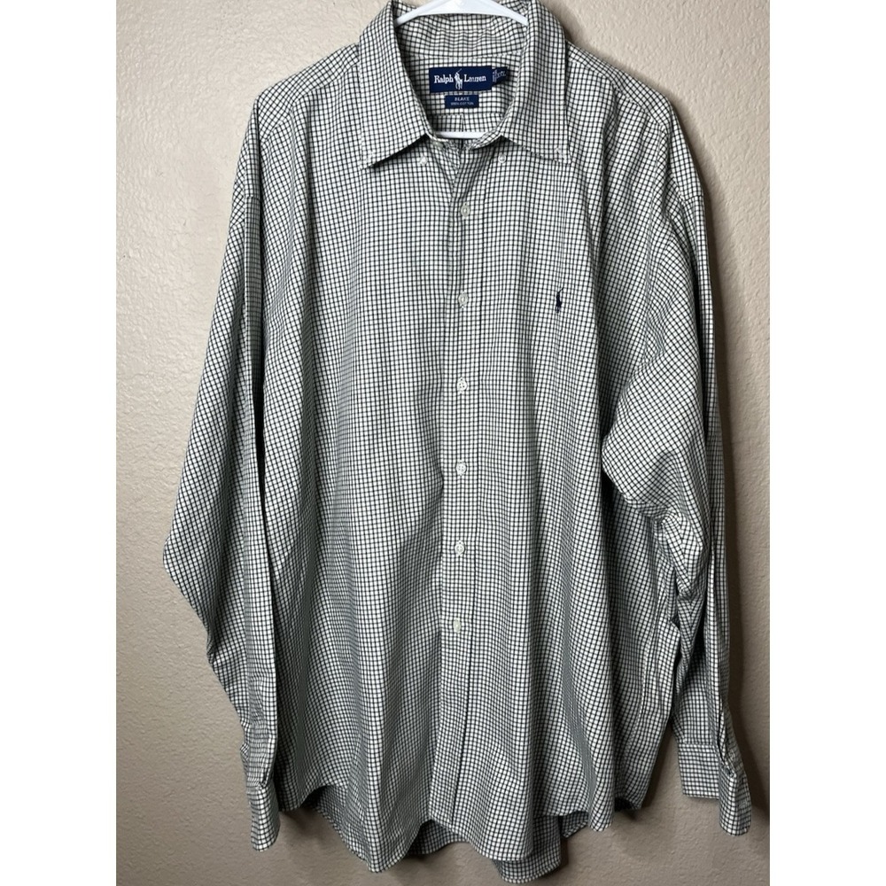 Ralph Lauren Blake XXL Long Sleeve Green Tan Check Button Down Shirt Oxford - Picture 1 of 5